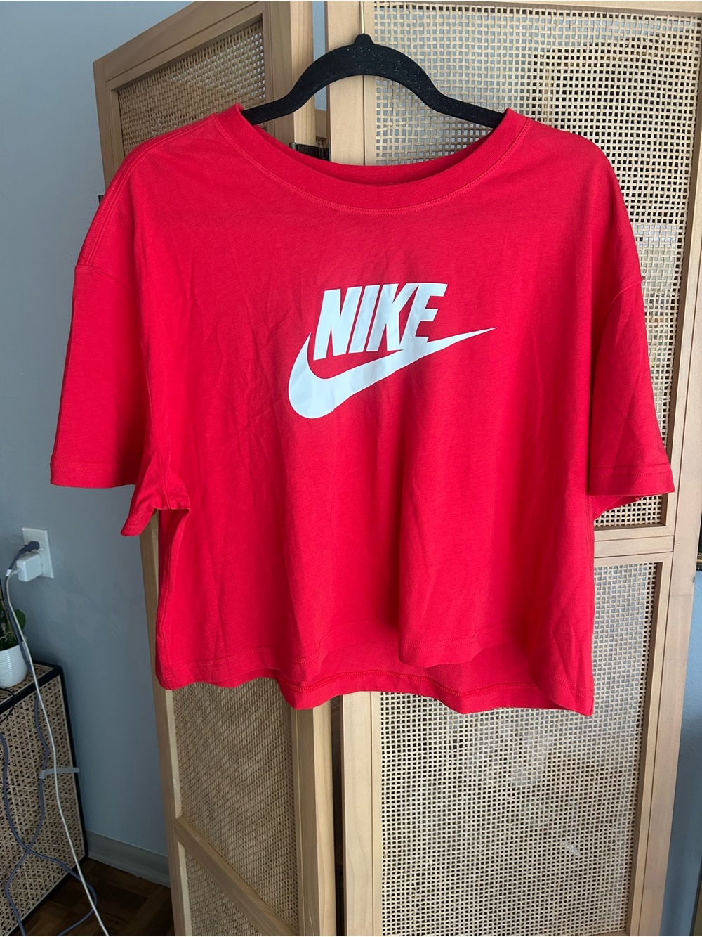 Nike Red Oversized Logo Tee XL Loose Fit Graphic T-Shirt